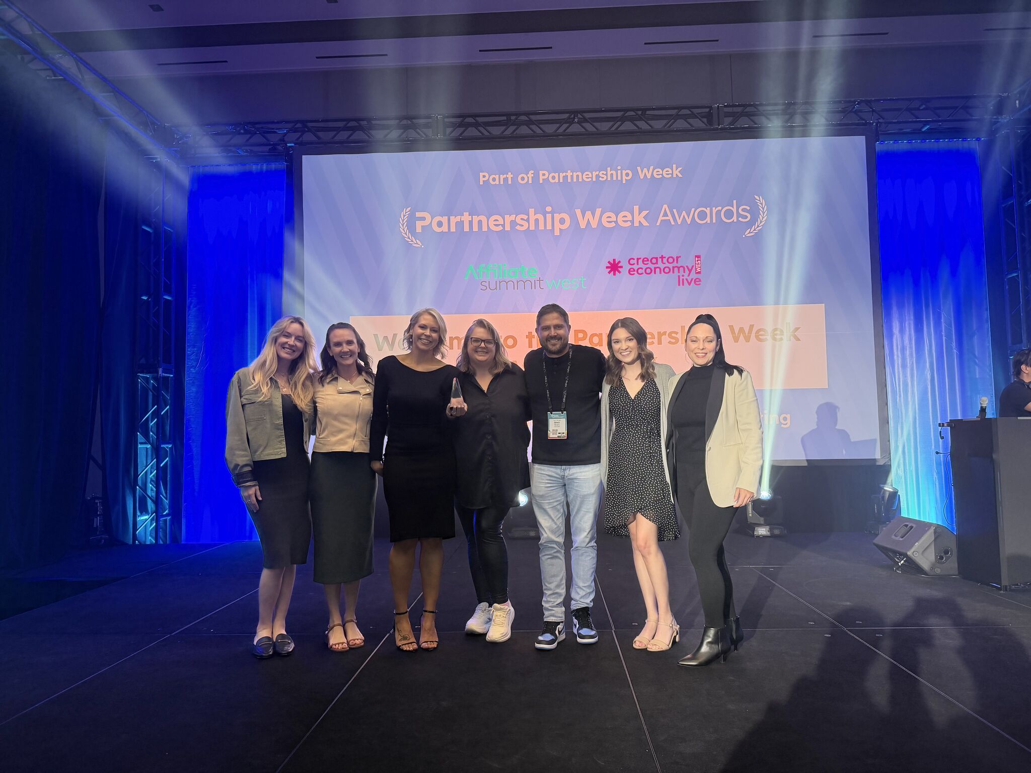 Affiliate Summit West Award team on stage